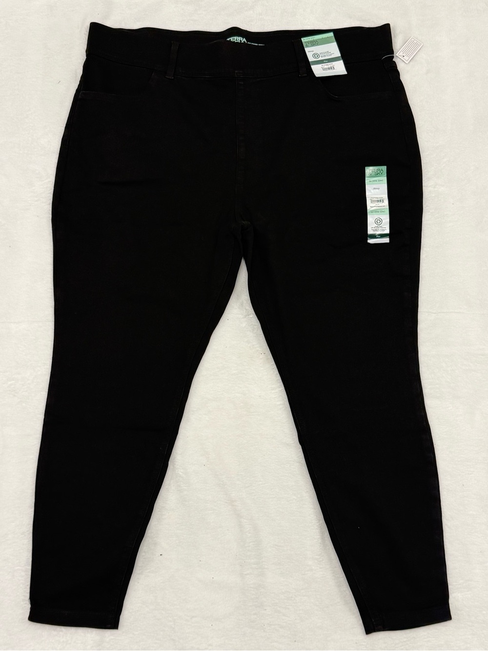 Women’s Terra & Sky Black Pull On Skinny Jeggings Plus Size 2X 20W-22W NWT